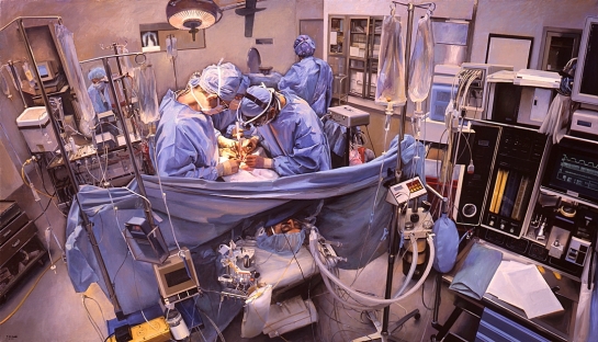 34-Coronary-Bypass-Operation-at-Brigham-and-Womens-Boston-2010-oil-on-linen-40-x-70-inches